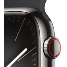 Apple Watch S9 Edelstahl Cellular 45mm Graphit (Sportarmband mitternacht) S/M NEW (MRMV3QF/A)