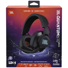 JBL Quantum 610 BLK Gamer Over Ear headset Rádiójel vezérlésű Fekete mikrofon zajelnyomás mikrofon némítás (JBLQUANTUM610BLK) (JBLQUANTUM610BLK)