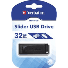 Verbatim Pen Drive 32GB Slider fekete USB 2.0 (98697) (98697)