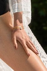 Marc Malone Aranyozott dupla gyöngy karkötő Dakota White Bracelet MCB23044G