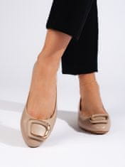 Amiatex Női balerina cipő 108587 + Nőin zokni Gatta Calzino Strech, bézs és barna árnyalat, 37