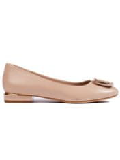 Amiatex Női balerina cipő 108587 + Nőin zokni Gatta Calzino Strech, bézs és barna árnyalat, 37