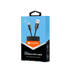 Canyon CNE-CFI3B USB-A - Lightning kábel 1m fekete