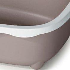 Stefanplast Chic Open 56x38,5x26cm macska WC levehető peremmel fehér/világos barna