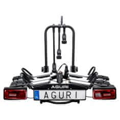 Aguri Aguri Krab 3 vonóhorogra szerelhető kerékpártartó, 3-as kerékpártartóm, Ezüst