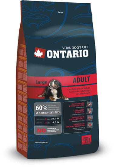 Ontario Adult Large Breed kutyatáp - 13kg