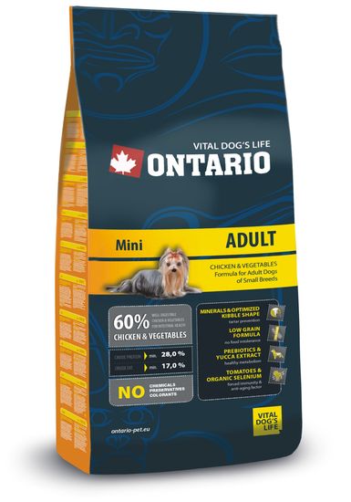 Ontario Adult Mini Száraz kutyaeledel, 13 kg