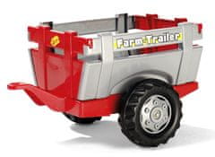 Rolly Toys "Farm Trailer" 1tengelyes utánfutó traktorhoz - ezüst-piros