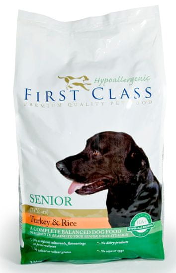 First Class Dog HA Senior Turkey & Rice kutyatáp - 12kg
