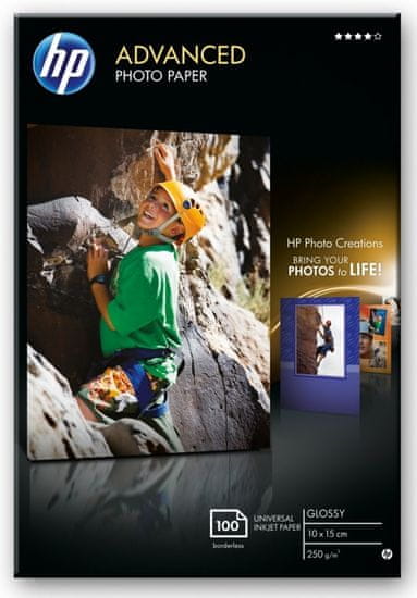 HP Glossy Advanced fotópapír, 10x15cm, 100 db, (Q8692A)