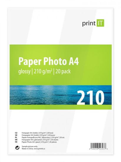 Print IT Fényes fotópapír, A4, 210 g/m2, 20db
