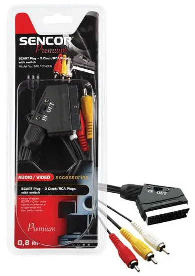 SENCOR SAV 163-015 (SCART - 3x cinch kábel)