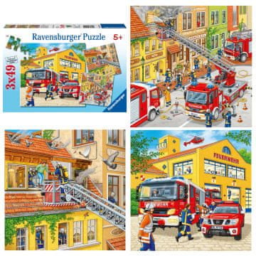 Ravensburger Tűzoltók Puzzle 3x49 db