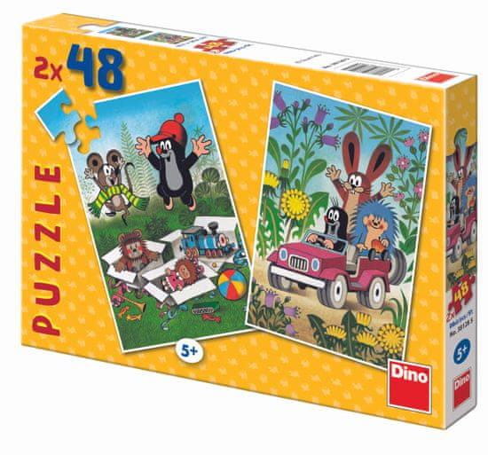 DINO Kisvakond és barátai Puzzle, 2 × 48 db