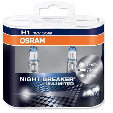 Osram 12V 55W H1 Night Breaker Unlimited 64150NBU Autóizzó