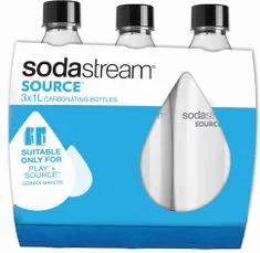 Sodastream SOURCE/PLAY Palack, 3 × 1 l, Fekete