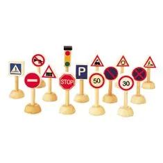 Plan Toys Közlekedési tábla és közlekedési lámpa készlet