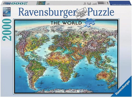 Ravensburger Világtérkép Puzzle, 2000 db