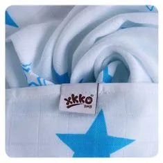 XKKO Bambusz Törölköző, Stars, 90 x 100 cm Fehér / Kék