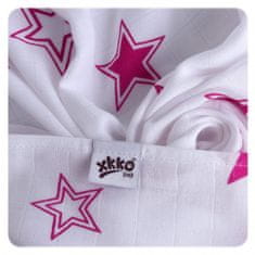 XKKO Bambusz Törölköző, Star, 90 x 100 cm, Fehér / Rózsaszín