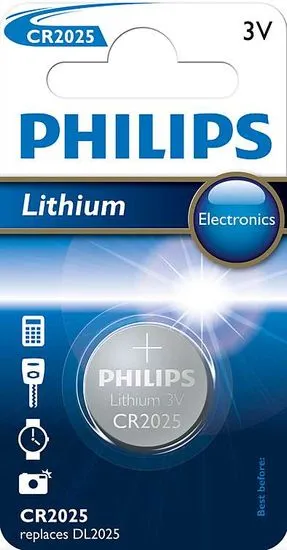 PHILIPS Lithium gombelem (CR2025/01B)