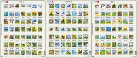 LARSEN Maxi puzzle 49 db-os Állatok 1 (magyar nyelvű) Zoo3