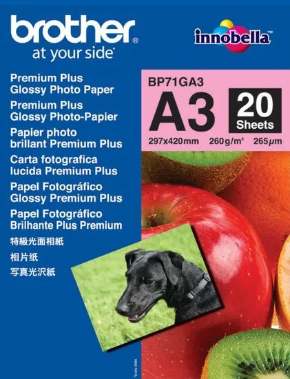 BROTHER BP71GA3 Premium Plus Fényes fotópapír, A3, 20 db