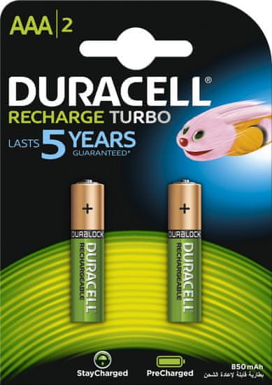 Duracell StayCharged AAA Újratölthető elem, 850 mAh, 2 db