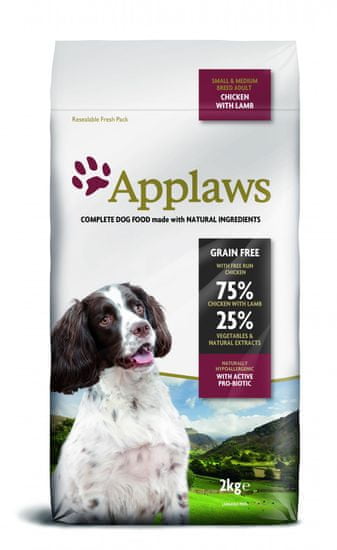 Applaws Dog Adult Sm&Med Breed Chicken & Lamb kutyatáp - 2kg