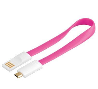 PremiumCord USB 2.0 A-Micro B, M/M Kábel, 0.2m, Pink
