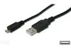 USB 2.0 A-Micro B, M/M, 3 m, fekete