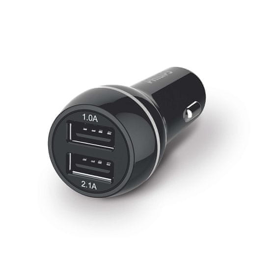 PHILIPS Autós USB-adapter, 3.1 A, Fekete