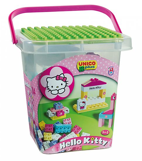 Unico Hello Kitty Építőkocka szett vödörben, 104 db