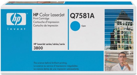 HP Toner Color LaserJet - Q7581A - ciánkék