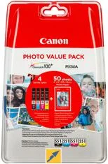 CANON Cli-551 C/M/Y/BK 6508B005 Multipack Tintapatron fotópapírral