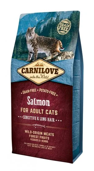 Carnilove Salmon for Adult Cats – Sensitive & Long Hair 6 kg