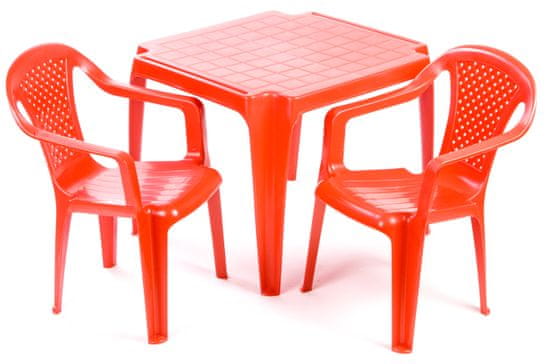 GRAND SOLEIL Szett 2 szék és asztal, piros