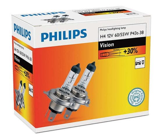 PHILIPS (12342PRC2) Vision H4 Autó izzó, 12 V, 60/55 W, 2 db