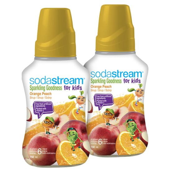 SodaStream Kids Narancs és Barack Ízű Szörp, 2 x 750 ml