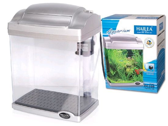 Hailea LED akvárium komplett felszereltséggel FC200E ezüst, 6,6/4l