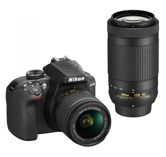 NIKON D3400 + AF-P 18-55 VR + 70-300 VR Fényképezőgép