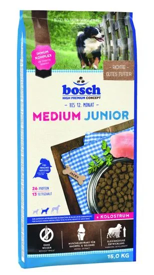 Bosch Medium Junior Kutyatáp, 15 kg