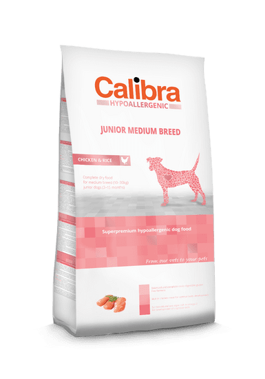 Calibra Dog HA Junior Medium Breed Chicken Kutyatáp, 14 kg