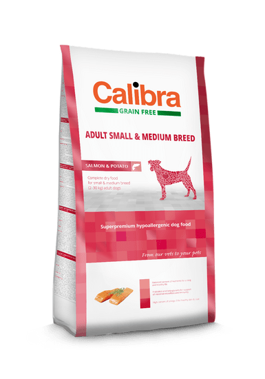 Calibra Dog GF Adult Small/Medium Salmon Kutyatáp, 12 kg