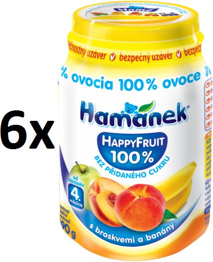 Hamánek Happy Fruit őszibarackkal és banánnal 6x190g
