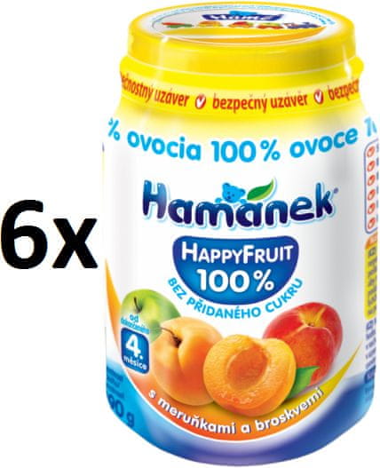 Hamánek Happy Fruit sárgabarackkal és őszibarackkal 6x190g