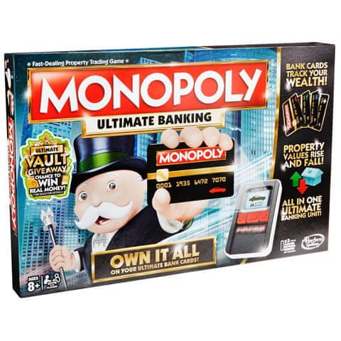 HASBRO Monopoly teljes körű bankolással családi Társasjáték - Magyar nyelvű