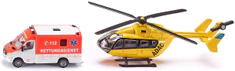 SIKU Mentőkocsi és mentőhelikopter modell