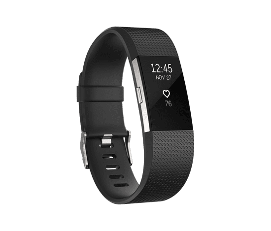 Fitbit Charge 2 Aktivitásmérő, Fekete-ezüst, L