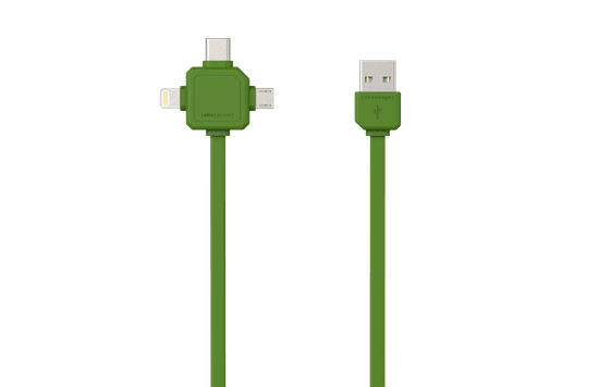 PowerCube 3 az 1-ben USB kábel, Zöld
